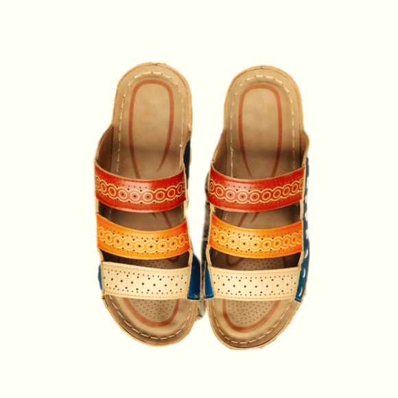 Multicolored Sandals size 7 1/2 - Picture 1 of 6